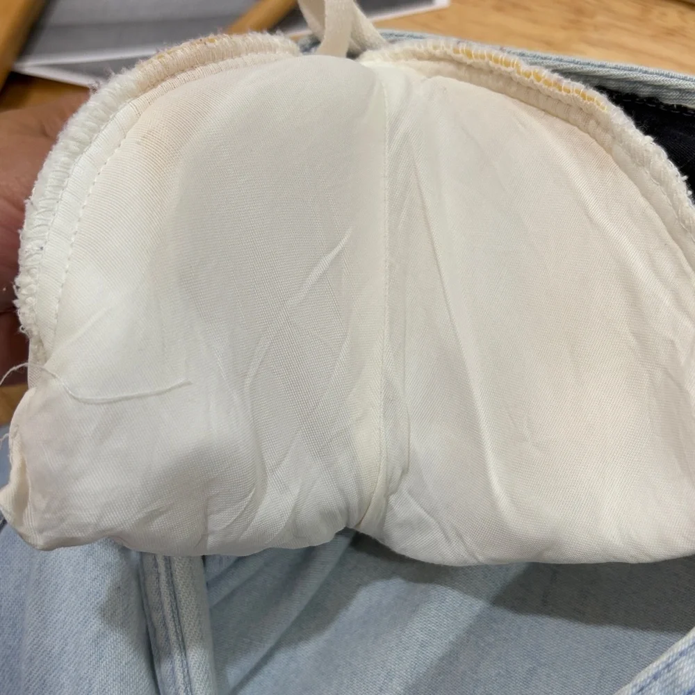 Vintage Pheobe Light Blue Denim Bohemian Hanker-chief Asymmetrical Layered Dress - Picture 12 of 12